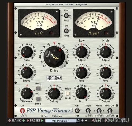 PSPaudioware - PSP VintageWarmer 2.7.3 VST, VST3, RTAS, AAX x86 x64