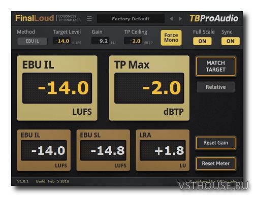 TBProAudio - FinalLoud 1.0.2 VST, VST3, RTAS, AAX x86 x64 TBProAudio - FinalLoud 1.0.2 VST, VST3, RTAS, AAX x86 x64
