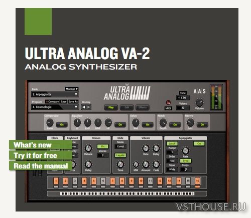 Applied Acoustics Systems - Ultra Analog VA-2 2.2.1 VSTi, VSTi3, AU Applied Acoustics Systems - Ultra Analog VA-2 2.2.1 VSTi, VSTi3, AU