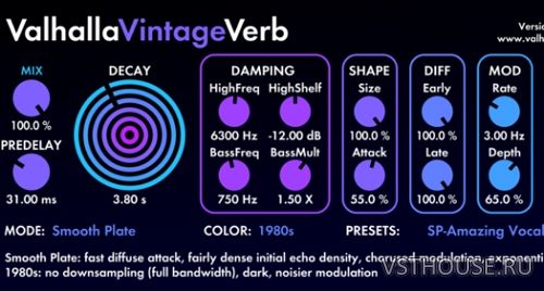 ValhallaDSP - Valhalla VintageVerb v1.7.1 VST, RTAS, AAX, AU WiN.OSX ValhallaDSP - Valhalla VintageVerb v1.7.1 VST, RTAS, AAX, AU WiN.OSX