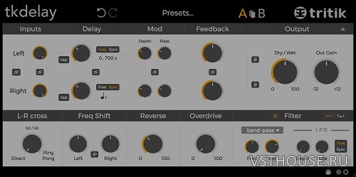 Tritik - tkDelay 1.4.6 VST, AAX, AU WIN.OSX x86 x64
