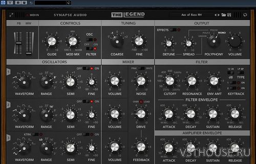Synapse Audio - The Legend 1.3.0.5 (WIN), 1.3.0 (MAC) VSTi, AAX, AUi