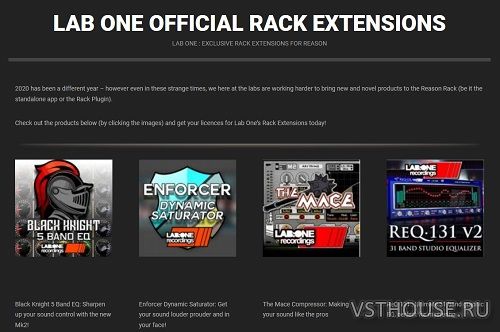 LAB ONE RECORDINGS - Plugins Set 2021.10 Reason RE x64 [10.2021]