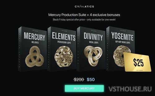 Cymatics - Mercury Production Suite + 4 exclusive bonuses (MIDI, WAV) Cymatics - Mercury Production Suite + 4 exclusive bonuses (MIDI, WAV)